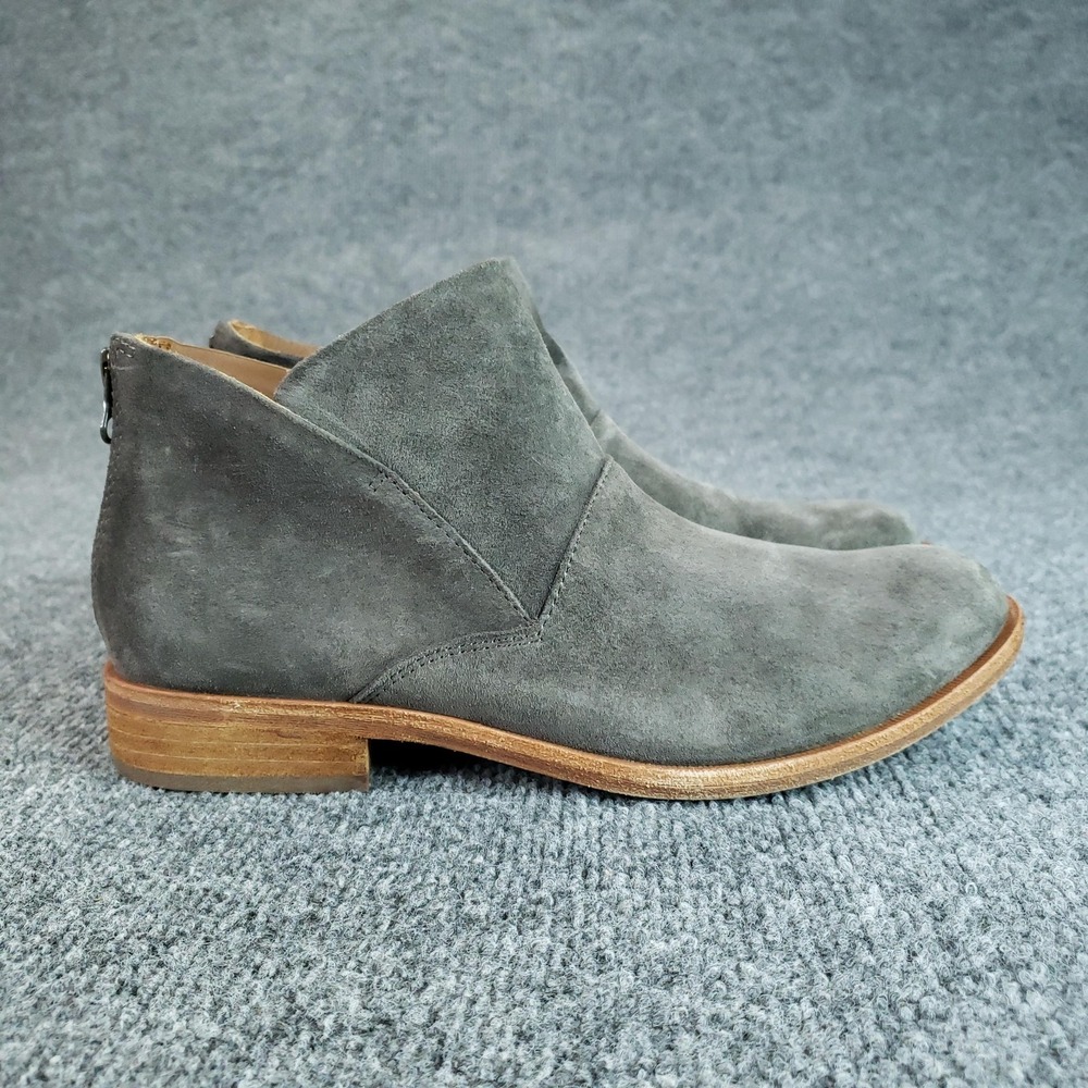 Kork-Ease Boots Womens Size 8.5 Gray Suede Leather Ankle Booties Zipper